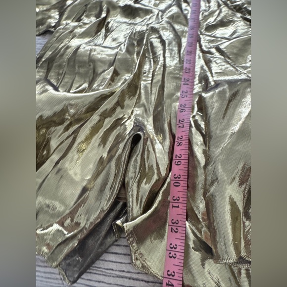 *ARCHIVE* RHODE Gold Lamè Ella Mini Dress Size S/M DEFECTS NEEDS WORK - Picture 7 of 13